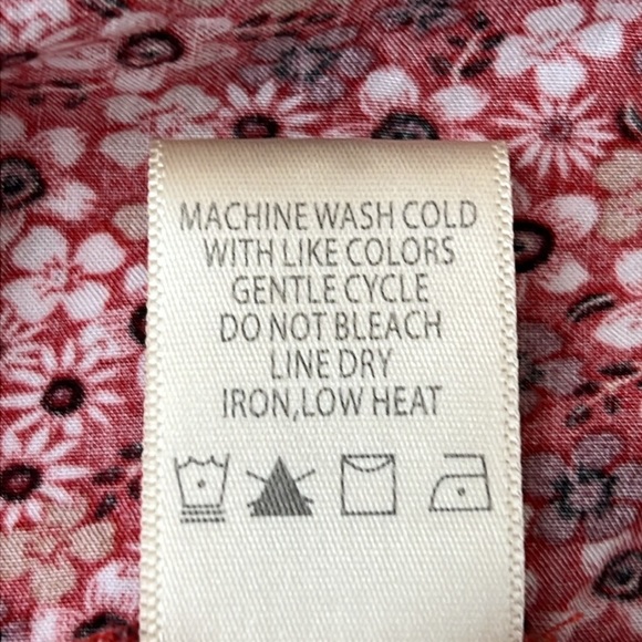 Max Studio Women’s Tiered Peasant Dress Sz Med/Large* Red Floral Print Rayon EUC - Picture 10 of 12